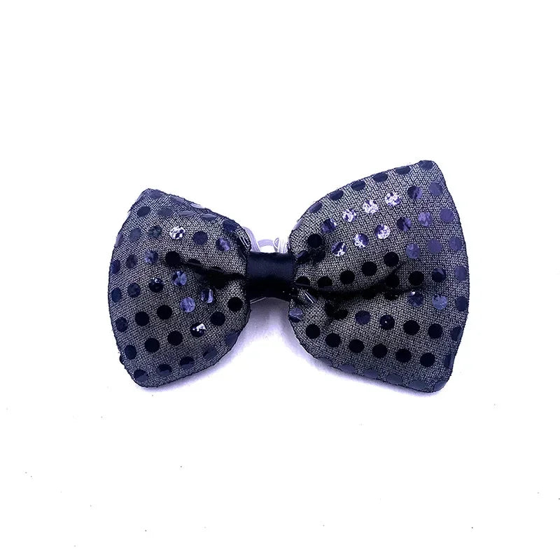 10pcs Adult Kids Bright Sequin LED Bowties Flashing Light Up Neck Ties for Party Rave Holiday Wedding Glow Party Supplies