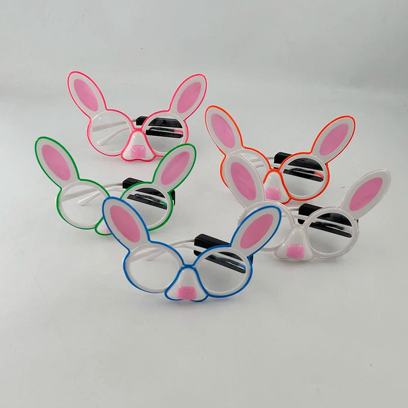 1 pc Mini Rabbit Glasses Luminous LED Light Party Glasses Boys Girls Holiday Supplies Props Glow Sunglasses For Dark Night