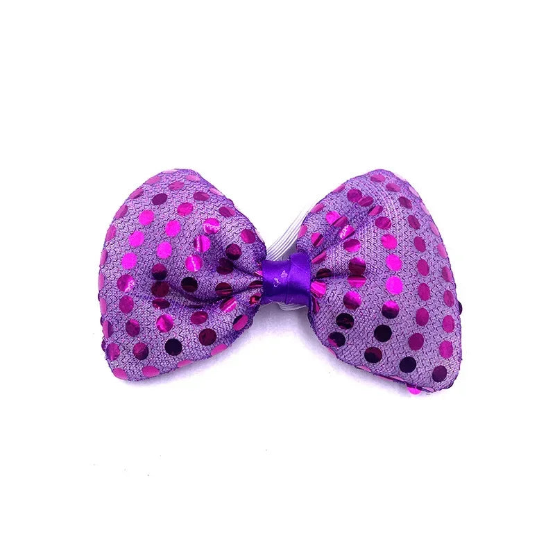 10pcs Adult Kids Bright Sequin LED Bowties Flashing Light Up Neck Ties for Party Rave Holiday Wedding Glow Party Supplies