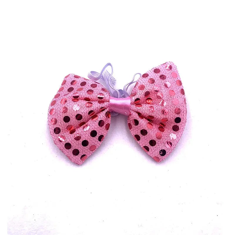 10pcs Adult Kids Bright Sequin LED Bowties Flashing Light Up Neck Ties for Party Rave Holiday Wedding Glow Party Supplies
