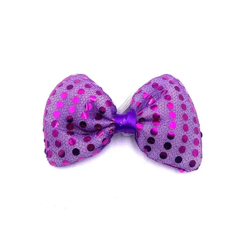 10pcs Adult Kids Bright Sequin LED Bowties Flashing Light Up Neck Ties for Party Rave Holiday Wedding Glow Party Supplies