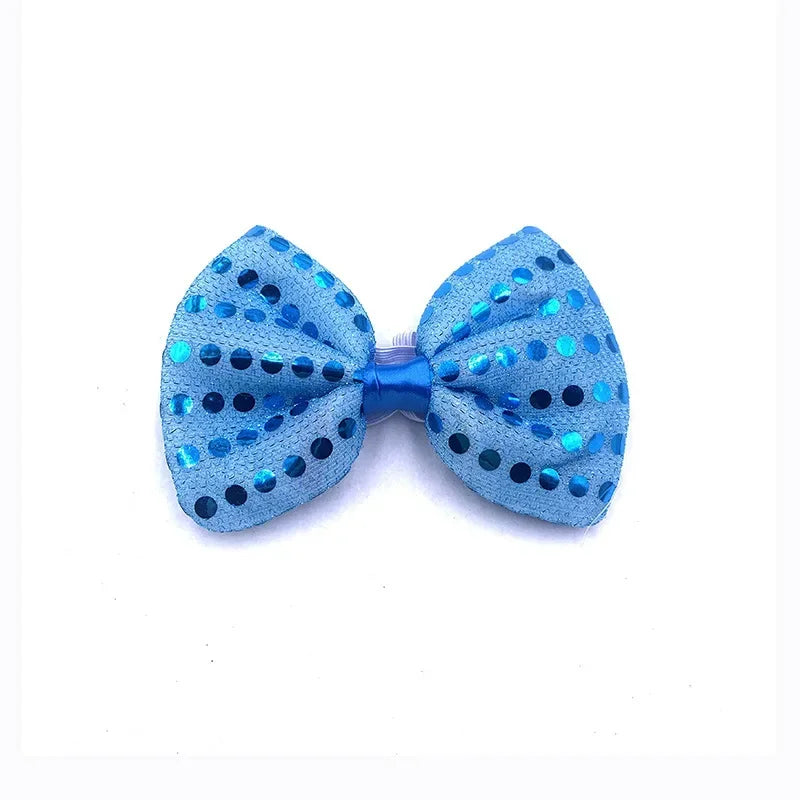 10pcs Adult Kids Bright Sequin LED Bowties Flashing Light Up Neck Ties for Party Rave Holiday Wedding Glow Party Supplies