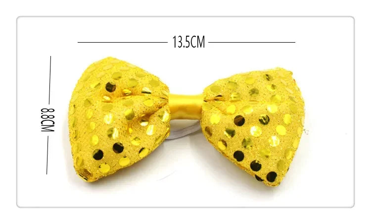 10pcs Adult Kids Bright Sequin LED Bowties Flashing Light Up Neck Ties for Party Rave Holiday Wedding Glow Party Supplies
