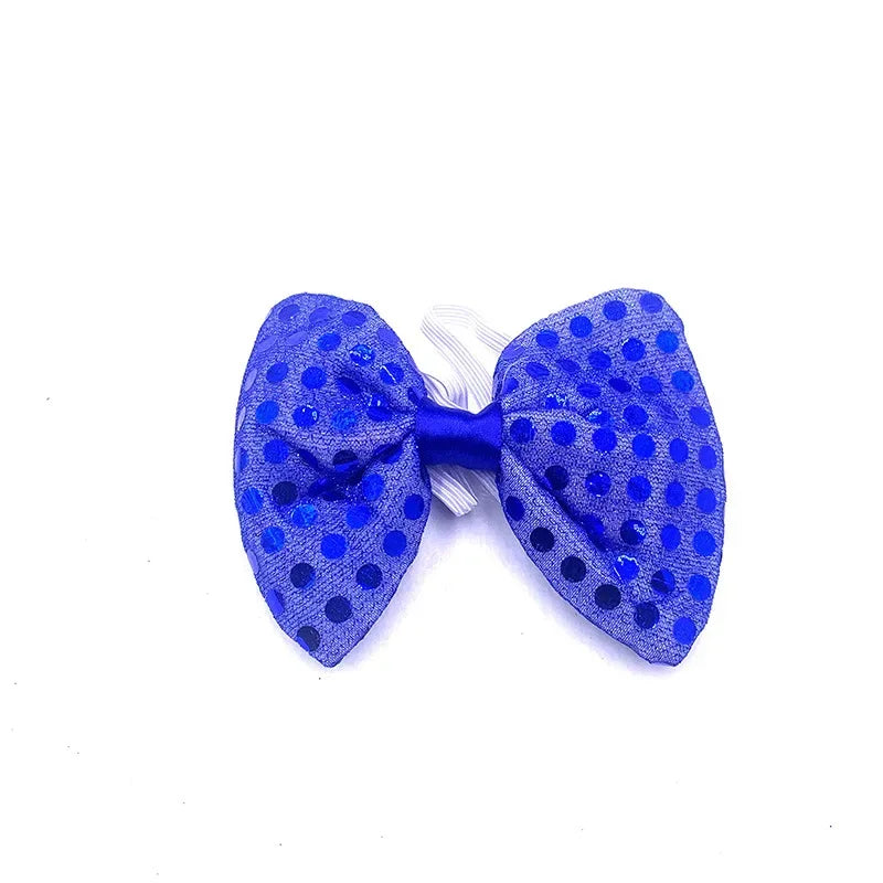 10pcs Adult Kids Bright Sequin LED Bowties Flashing Light Up Neck Ties for Party Rave Holiday Wedding Glow Party Supplies