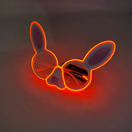 1 pc Mini Rabbit Glasses Luminous LED Light Party Glasses Boys Girls Holiday Supplies Props Glow Sunglasses For Dark Night