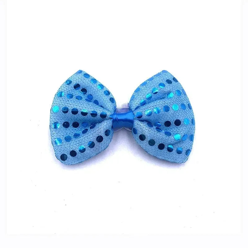 10pcs Adult Kids Bright Sequin LED Bowties Flashing Light Up Neck Ties for Party Rave Holiday Wedding Glow Party Supplies