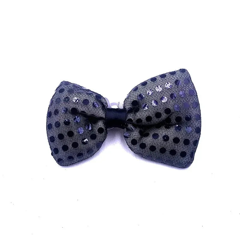 10pcs Adult Kids Bright Sequin LED Bowties Flashing Light Up Neck Ties for Party Rave Holiday Wedding Glow Party Supplies